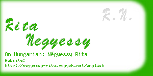 rita negyessy business card